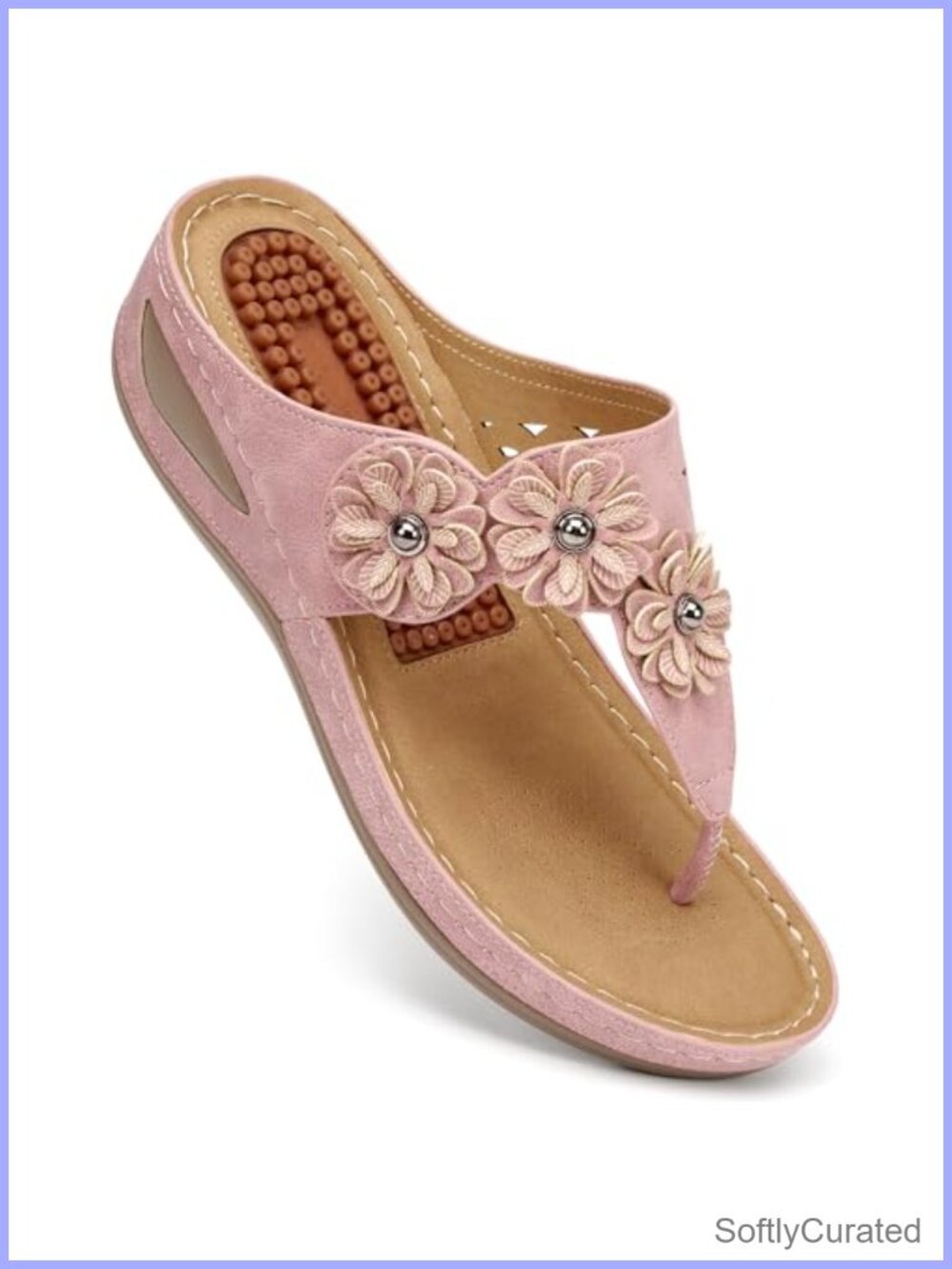 Wedge Sandals Faux Leather Memory Foam Comfortable Summer Dressy Women